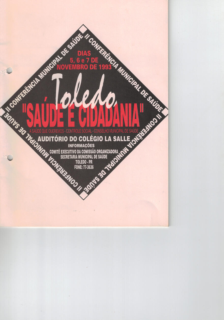 II CONFERENCIA MUNICIPAL DE SAÚDE 1993