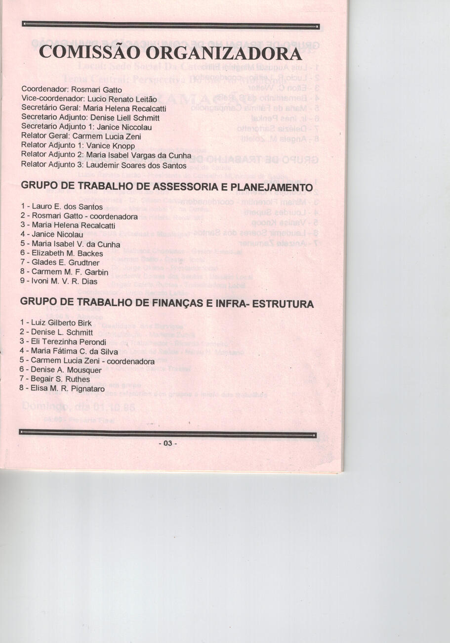III CONFERENCIA MUNICIPAL DE SAÚDE 1995