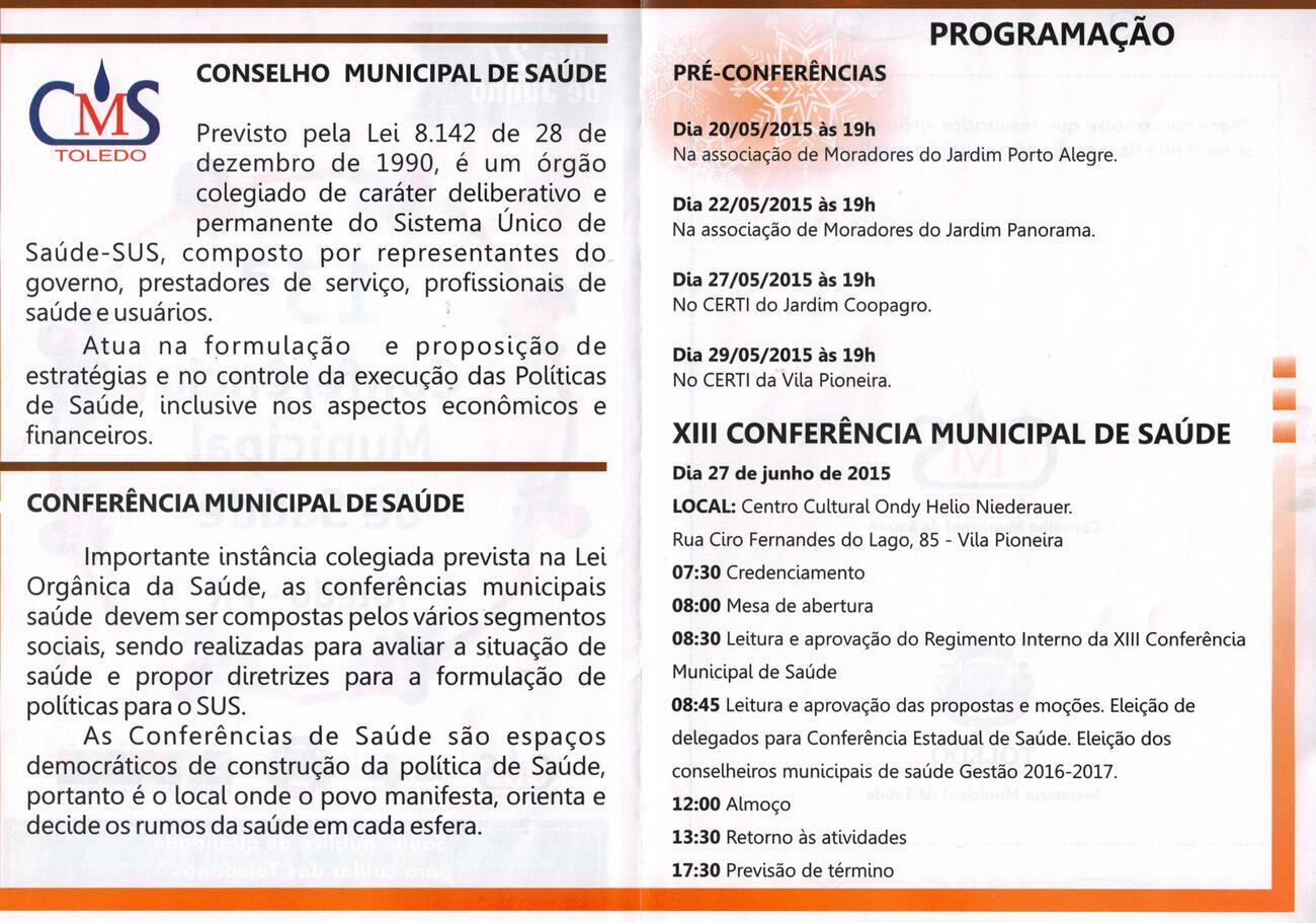 XIII Conferência Municipal de Saúde 2015