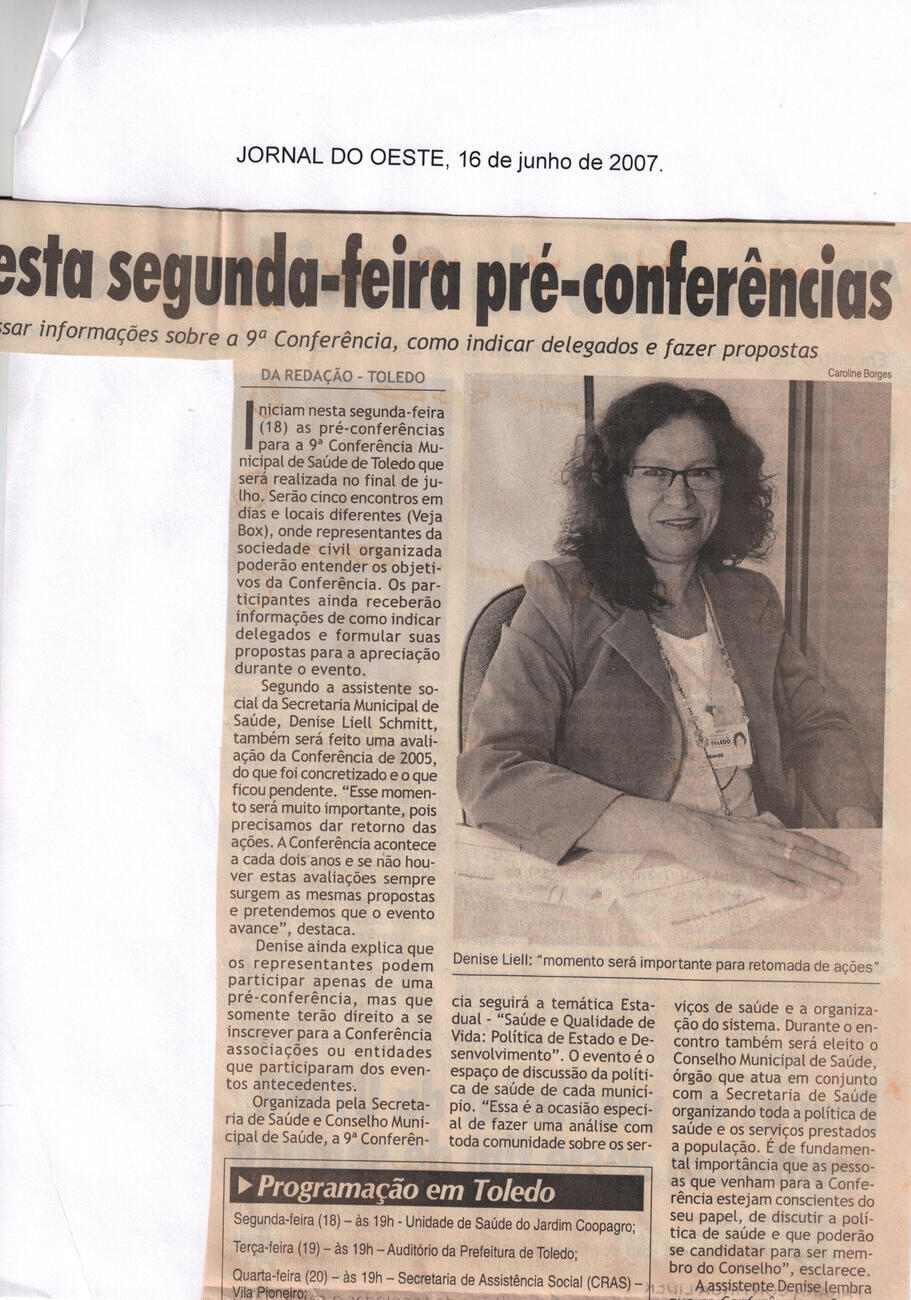 IX Conferência Municipal de Saúde 2005 - Divulgação