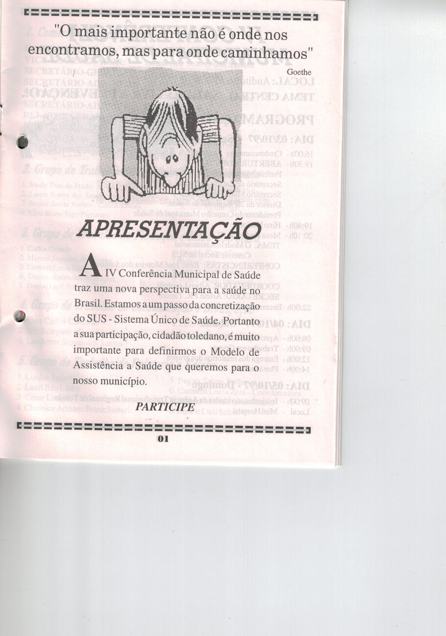 IV Conferência Municipal de Saúde 1997 - Apresentação