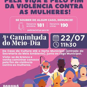 Banner informativo da quarta caminhado do meio dia