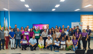 Empresas e instituições do terceiro setor de Toledo, Marechal Cândido Rondon e Terra Roxa foram homenageadas com o Selo Sesi ODS. Crédito das fotos: Jakson Farias