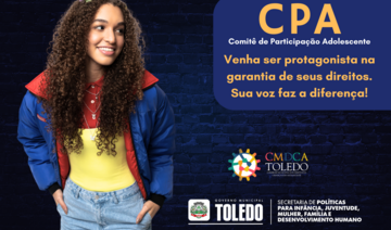 Jovens entre 12 e 17 anos podem fazer parte do Conselho Municipal dos Direitos da Criança e do Adolescente de Toledo por meio do CPA