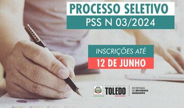 Prazo para inscrições e entrega da documentação exigida no Processo Seletivo Simplificado nº 003/2024 encerra-se na próxima quarta-feira (12)