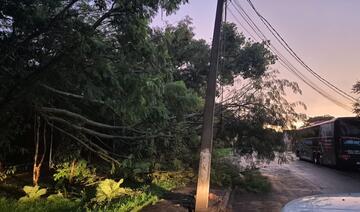 Chuva forte no final da tarde desta segunda-feira (10) derruba árvores e postes, deixando vários pontos sem energia e prejudicando o trânsito