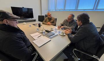 Costenaro, Elias Zydek, Alci Rotta Junior e Danilo Vendrusculo durante reunião na Acifi