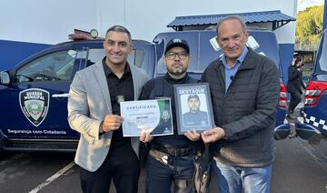 Nesta sexta-feira (25) a Guarda Municipal de Toledo realizou uma cerimônia para homenagear Ivonei Rafael Novello, o policial municipal do mês de julho