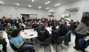 Nesta sexta-feira (5) a Secretaria da Mulher realizou uma palestra sobre saúde mental e violência doméstica para agentes de endemias 