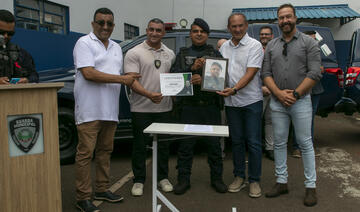 Nesta sexta-feira (30), a Guarda Municipal prestou homenagens ao policial municipal destaque do mês de janeiro