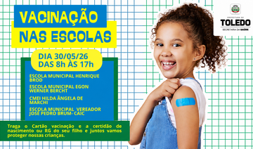 O Cmei Hilda Ângela de Marchi e as Escolas Municipais Henrique Brod, Egon Werner Bercht e Vereador Jose Pedro Brum recebem a ação no dia 30 de maio