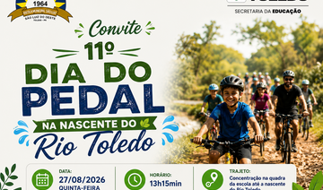 Atividade reunirá comunidade escolar em percurso de bicicleta até a Nascente do Rio Toledo, com plantio de mudas nativas no local
