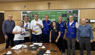 Ademar Spinello, esteve no município acompanhado da esposa, Claemir Spinello, e de integrantes do Rotary Club de Toledo